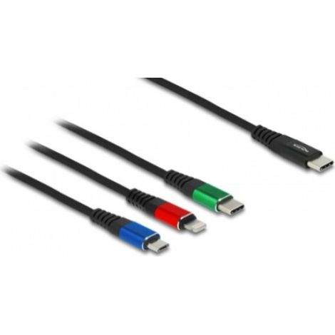DeLOCK Delock USB Ladekabel 3 in 1 USB Type-C™ zu Lightning™ / Micro USB / USB Type-C™ (86596)