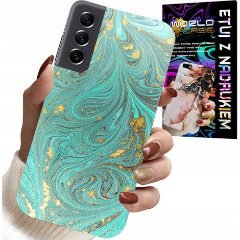 Custodia per Samsung Galaxy S21 FE - motivo marmorizzato + vetro temperato (1/5)