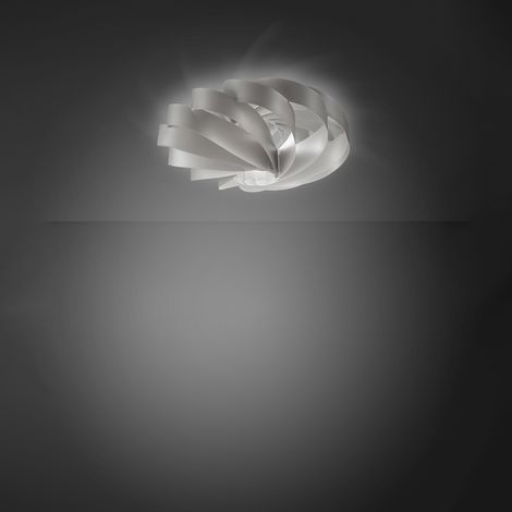 Plafoniera Moderna Flat Polilux ® Argento 1 Luce E27 D60Cm (1/2)