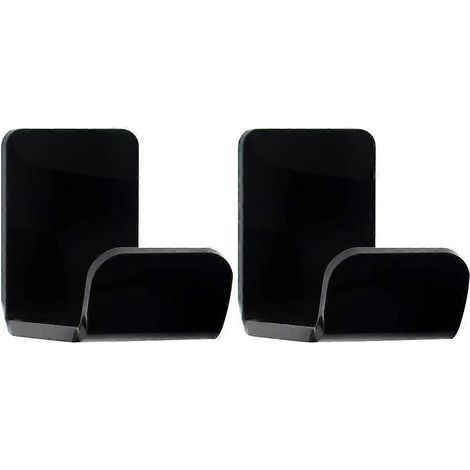 Set bestehend aus 2 Wand-Kopfhörerhaltern, Kopfhörerablage, Haken und Organizer. – 7,9 x 4,5 cm – Schwarz (1/3)
