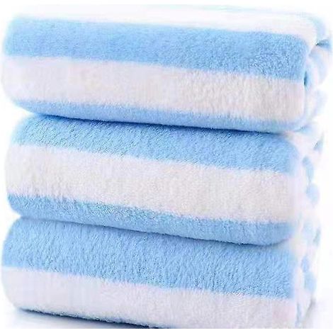 serviette De Plage Rayures Cabana Bleu Ciel - Lot De 3 (1/5)