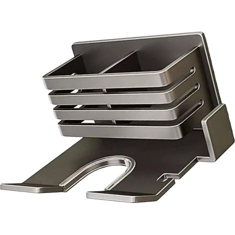 Organisateur pour sèche-cheveux Support de salle bain en alliage d'aluminium , mural outils coiffure (1/5)