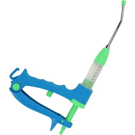 Distributeur de médicaments vétérinaires à alimentation continue pour animaux de compagnie (porcs, bovins et ovins), bleu-vert, 10 ml. (1/5)