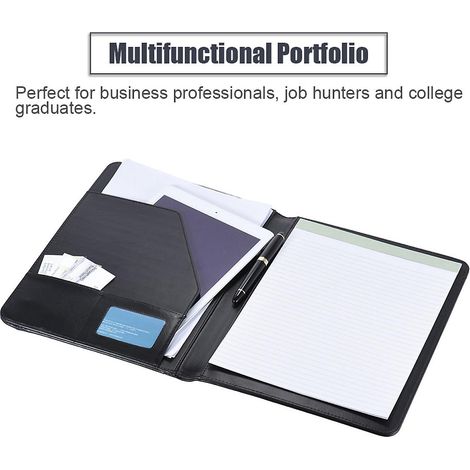Multifunktionale Business-Portfolio-Mappe, Dokumentenmappe, Organizer A4 aus PU-Leder mit Business-Funktion