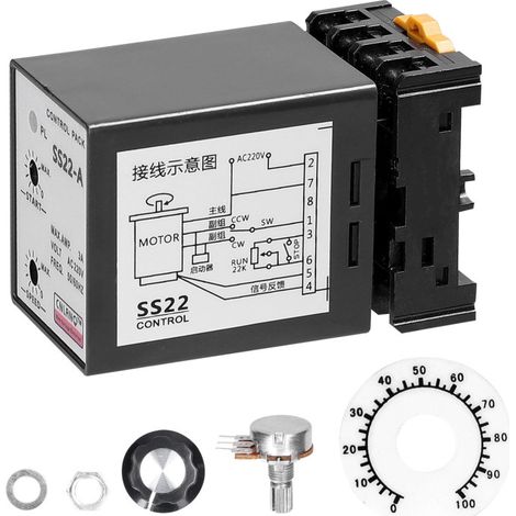 Contrôleur de vitesse SS22-A 6-250W AC220V 3A 50/60Hz, régulateur de vitesse précis pour moteurs