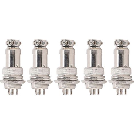connecteurs aéronautiques (mâle/femelle) pour la distribution de câbles, l'alimentation, le châssis, connecteurs métalliques, GX16, 16 mm, 450 V, 6 broches