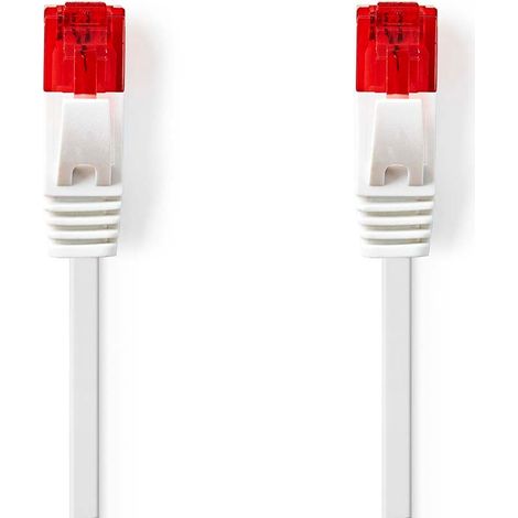 Cable de red CAT6  RJ45 macho  RJ45 macho  U/UTP  0,50m  Sin enganches  Piso  PVC  Blanco  Etiqueta