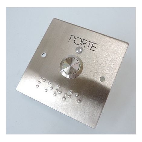 Bouton Poussoir lumineux carré Carte Déportée, Braille, Buzzer, Led, Tempo ABB 190447 (1/2)