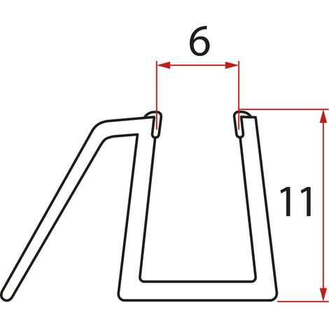 Joint inférieur sous verre plein 6mm, 1000mm (1/2)