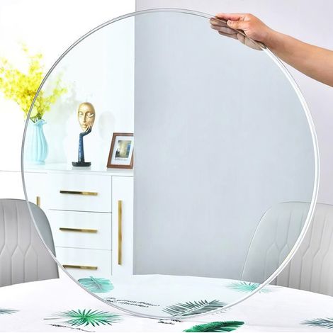 Plateau de table rond en verre trempé transparent, Ø 51 cm, ép. 0,6 cm, REDOM (1/5)