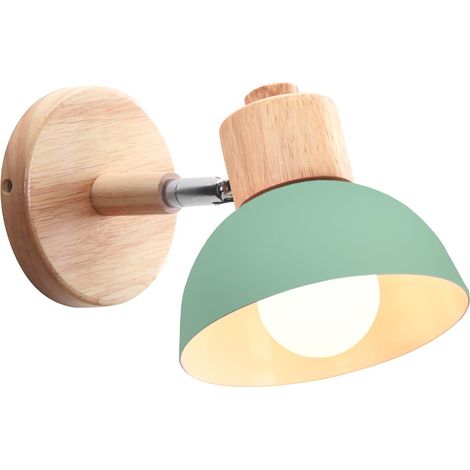 Applique Murale Industrielle Vintage 15CM Lampe Murale Réglable en Bois Métal Rétro E27 Luminaire Applique Interieur, Réf. 05609 (1/5)