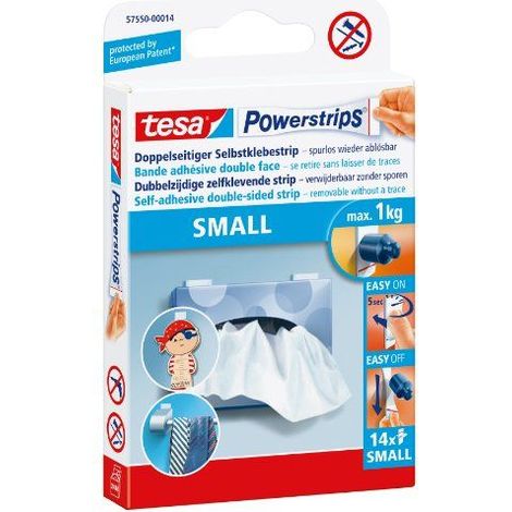 Tesa Powerstrips Small blanc pack de 14 tiras adhesivas (1/5)