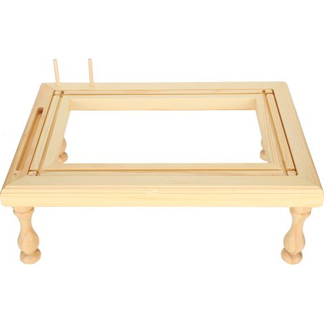 Support de broderie en bois pour table, cadre à broder point de croix, support de couture et crochet, pied avant et arrière, réglable, pour travaux d'aiguille. (1/5)