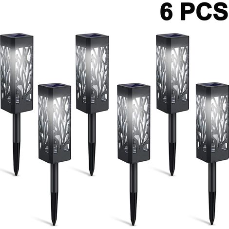 Lampe Solaire - IP65 - 6 Pièces - Pour Terrasse Jardin Allée Pelouse - LED Blanc Chaud - Design Ajouré (1/5)