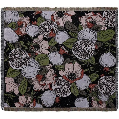 1 pieza 160 x 130 cm, manta de punto, decorada con flecos, estilo bohemio, sencilla, suave y cómoda, protege del frío, para sofá, sillón, silla, descanso y siesta, flores (1/4)