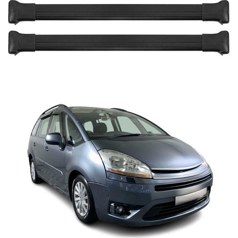 OMAC Barres de toit en aluminium pour Citroën C4 Picasso mk1 2006-2013 – TÜV / DIN 75302:2019 – Charge max 75 kg – 2 barres Noir (1/4)