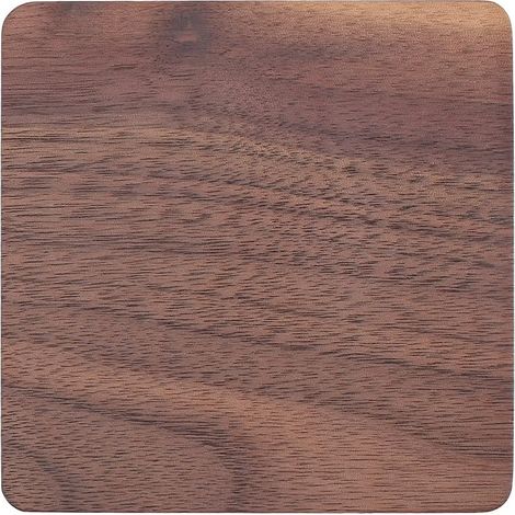 Dessous de Verre Carré en Bois de 8.8cm Chocolat Noyer Plat Protection de Table Porte Tasses Coussin Isolant Thermique Résistant à la Chaleur Soucoupes pour la Maison Ou Le Bureau (1/3)