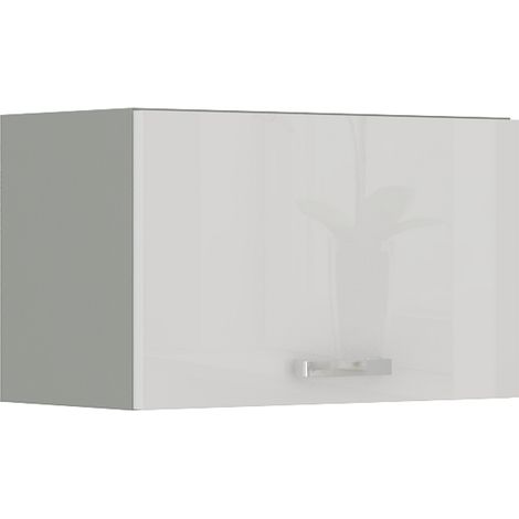 Küche Hängeschrank 60 Bianca Weiß Hochglanz + Grau Küchenzeile Küchenblock (1/4)