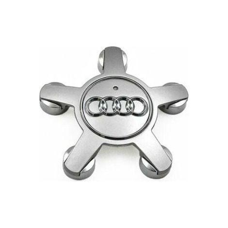Jeu de 4 caches-moyeux pour enjoliveurs Audi 135 mm – ABS argent – Remplacement emblèmes A4 A5 A6 S6 R8 RS4 RS6 TT Q5 Q7 - 4f0601165 (1/5)