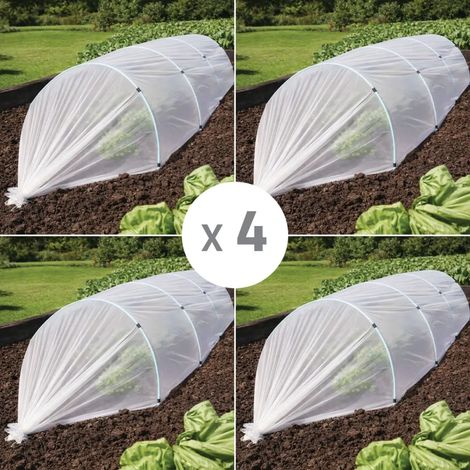 Lot de 4 Voiles de croissance semi-transparent 2,5x10m pour protection des cultures