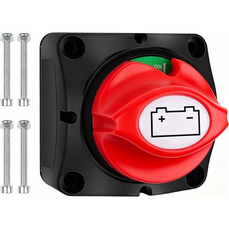 Coupe Circuit Batterie 12V 24V 48V, Contrôle du Courant Fort pour Véhicules Coupe Switch Batterie 275A, ON-OFF, Voiture Bateau Moto RV Camion Tracteur Yacht Camping-car (1/5)