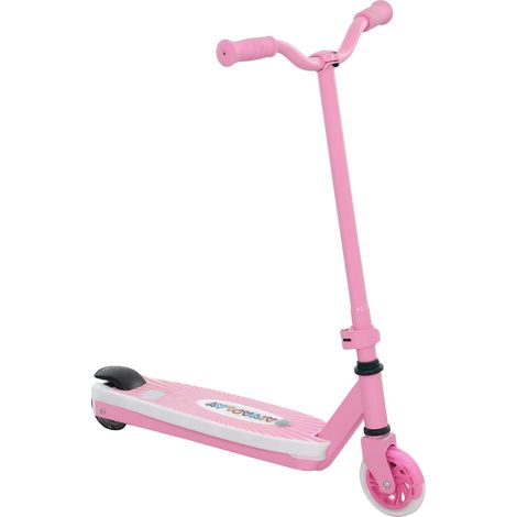 Electric Scooter for Kids Aged 4-7 Years, Flashing LED Lights, Rear Auxiliary Wheels, Pink (1/5)