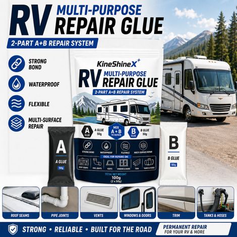 KineShineX RV Mehrzweck-AB-Reparaturkleber: Starke Haftung, wasserdicht, beständig gegen hohe und niedrige Temperaturen sowie beständig gegen Risse und Rohre in der Fahrzeugkarosserie. (1/5)