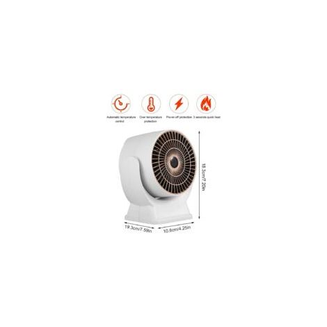 Mini Radiateur 800 W, Mini Radiateur Soufflant à Économie dÉnergie avec Chauffage Rapide de 3 S, Chauffage dAppoint Economique Silencieux, Petit Chauffage dAppoint avec Thermostat Bureau (1/5)
