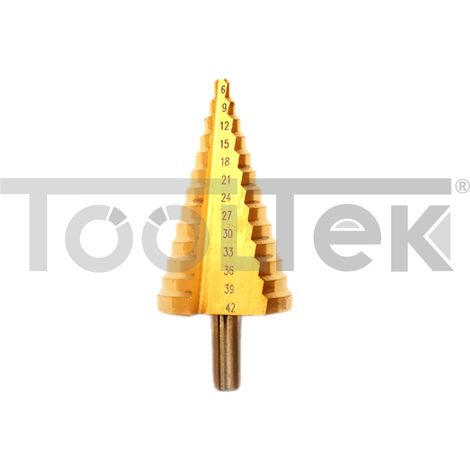 FRESA CONICA ALLARGAFORI GRADINO METALLO 6-42mm SCALINI GRADINI