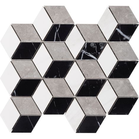 Mosaïque Rosell Carrara GP — lot de 14 feuilles (1,08 m²) (1/4)