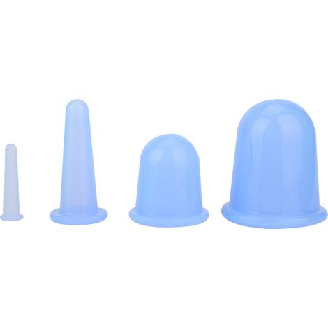 Lot de 4 ventouses de massage facial sous vide pour un soin liftant et raffermissant (bleu)-AquaForge (1/5)