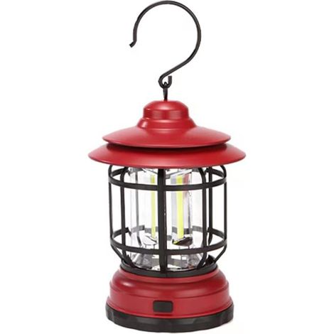 Lampe d'urgence LED suspendue avec technologie COB, style rétro, idéale pour le camping, les kits de voiture et les sacs d'urgence. (1/4)