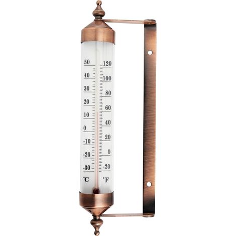 Outdoor thermometer with gauge, bronze effect – Elegant outdoor garden thermometer suitable for measuring outdoor temperature, greenhouse, garage, easy to hang (1/5)