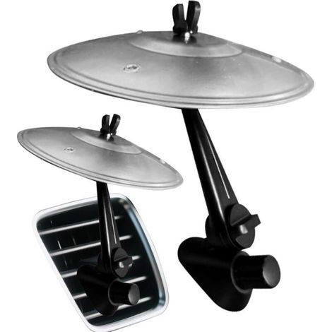 Auto-Crash-Becken, Auto-Lüftungsbecken, Auto-Trommelbecken – Mini-Auto-Crash-Becken, Clip-on-Automusik für mehr Fahrspaß – Silber (1/5)