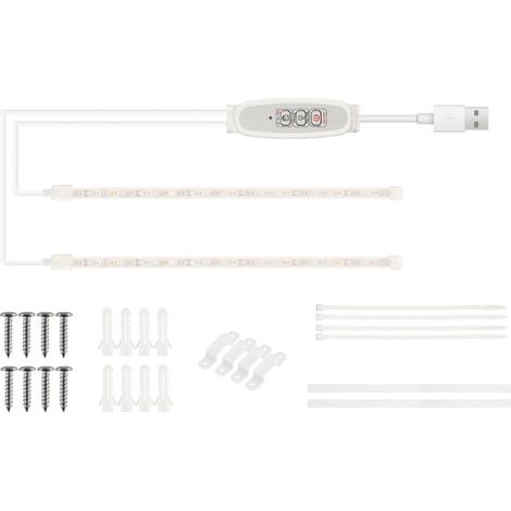 Bandes LED croissance plantes rose-violet 2x30cm 40LED, minuterie 3/9/12h, intensité réglable USB (1/5)