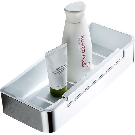 BERNSTEIN - Repisa de pared para ducha y bañera con escurridor de ducha integrado - DK619 - Cromo Cromo (1/4)