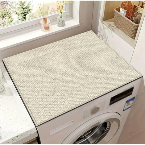 Protector para lavadora, 60 x 60 cm, Funda para lavadora, Funda para lavadora o secadora, secadora, frigorífico y muebles pequeños, Beige (1/2)