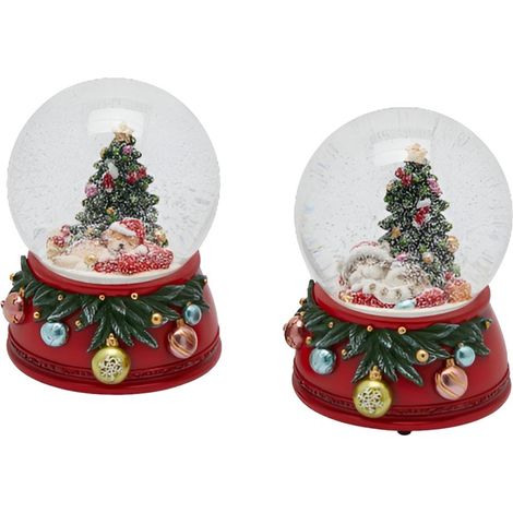 Sfera d'acqua con cane e gatto per decorazioni natalizie, altezza 14,5 cm -Cane (1/5)