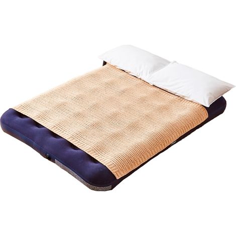 Neo Double Raised Flocked Airbed Inflatable Guest Camping Blow Up Mattress Air Bed with Electric Air Pump (1/5)