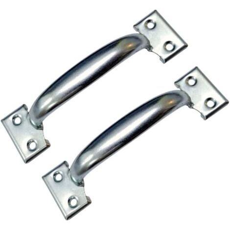 2 Pack Retro Barn Door Handles for Kitchen Cabinets, Hole Distance: 58mm, Silver Iron (1/5)