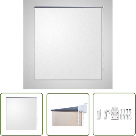 Verdunkelungsrollo 160 x 230 cm weiß - Fensterrollo - Verdunkelungsrollo - Blickfangrollo - Klemmrollo - Raffstore (1/4)