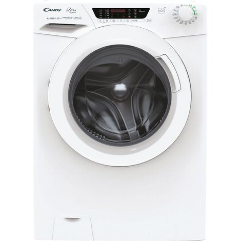 Candy Ultra Hygiene Ultra, Lavatrice Carica Frontale 8 KG, 10% più efficente della classe A, 1200 giri, Bianco, Inverter, Wi-Fi, Ciclo Igiene, HE 1284TWM6/1-S