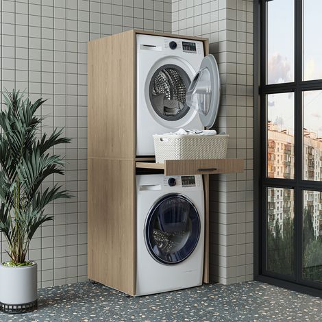 Roomart DUO-I Waschmaschinenschrank 67 cm, Eiche(hell)