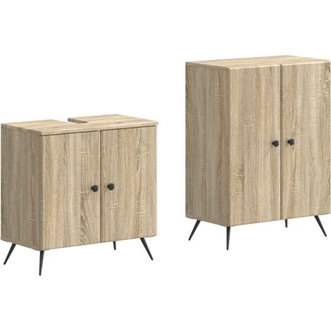 Maison Exclusive - Set di Armadi da Bagno da 2 Pezzi BREDA Rovere Sonoma (1/5)