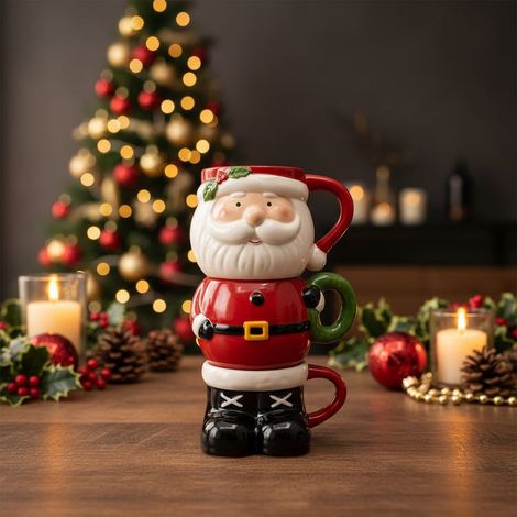 Set 3 Tazze Sovrapponibili Natalizio Babbo Natale 14 x 11 x 23,5 cm (1/3)