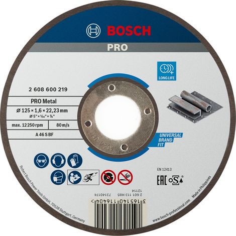 Bosch PRO Metal Trennscheibe, 125 x 1.6 x 22.23 mm, gerade, oSa