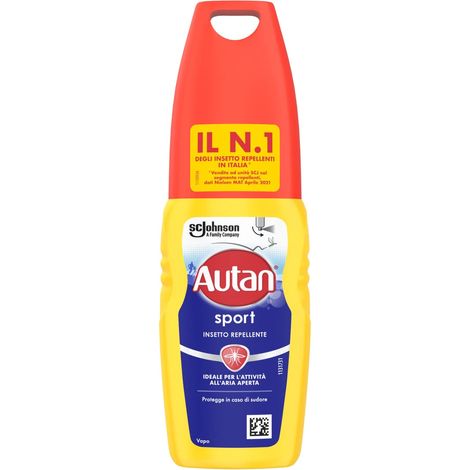 Autan Sport Vapo Spray Antizanzare, Repellente Zanzare con Azione Protettiva Duratura, 8 ore di protezione, Resistente al Sudore, 1 Confezione da 100ml, Adatto per lo Sport (1/5)