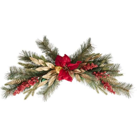 Suspension de Noël branche de poinsettia L. 75 cm - Feeric lights & christmas