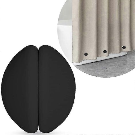 Poids pour rideau de douche empêchant le rideau de se soulever - Aimants pour accessoires de rideau de douche 2025 - Noir (1/5)