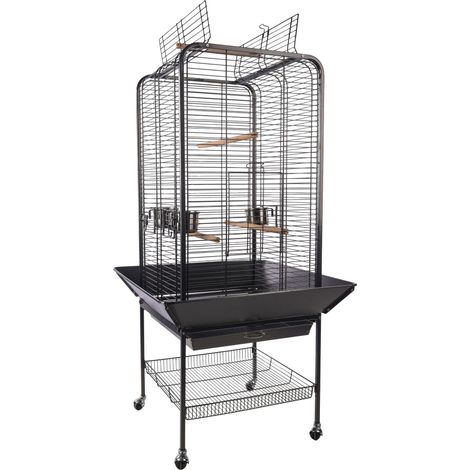 Cage pour perruche sur pied avec ouverture de toit (1/4)